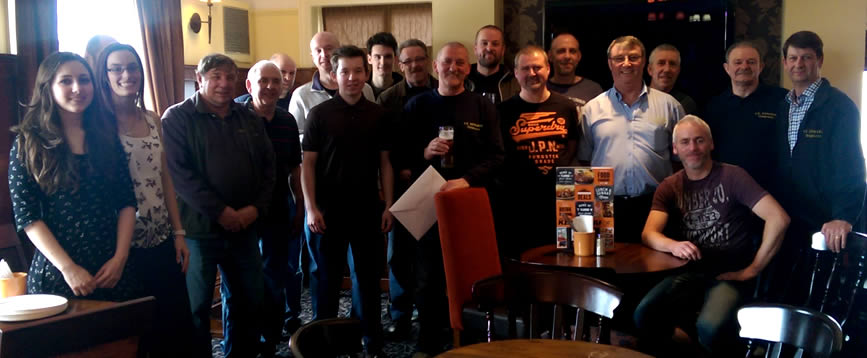 The C E Edwards team gather to wish Bernie well